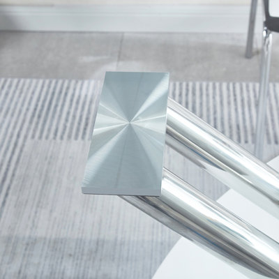 Table rectangulaire de conception moderne avec plateau en verre - Point décoratif pour la maison