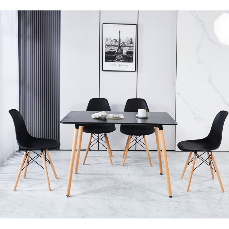 Table de salle à manger 115 x 75 x 75 cm avec support robuste pour pieds en métal