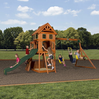 Backyard Discovery Cedar Swing Set with 2 Swing(s) , 1 Slide(s)