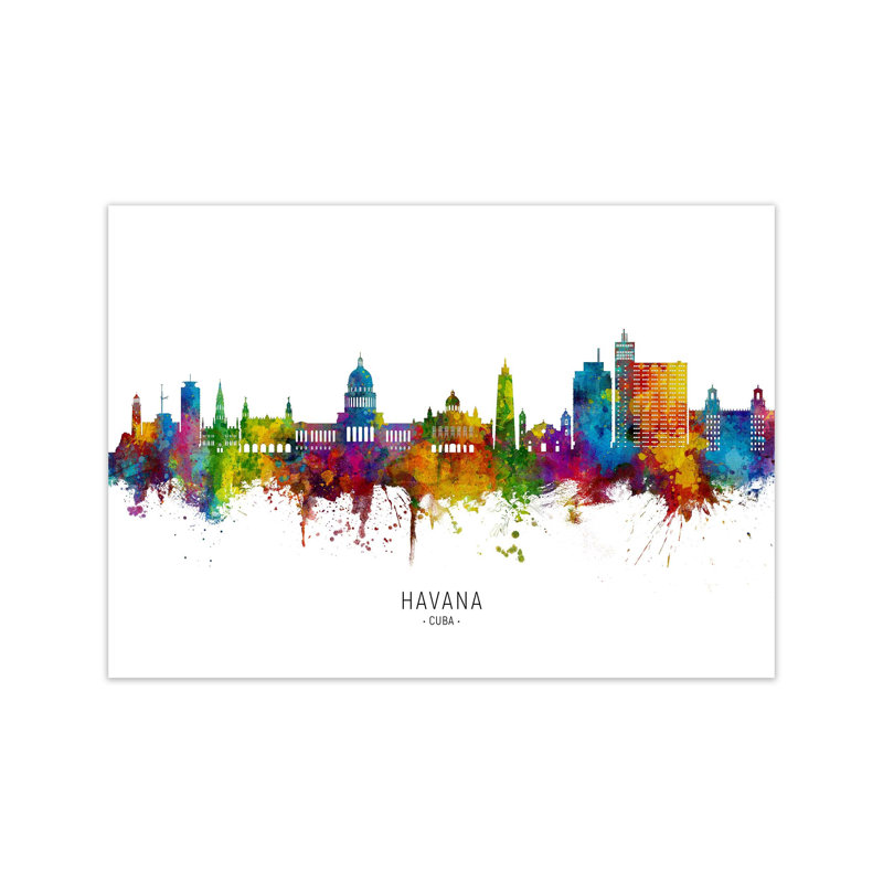 Havana Cuba Skyline by Michael Tompsett - Print, Unframed, 60cm H x 84cm W x 1cm D