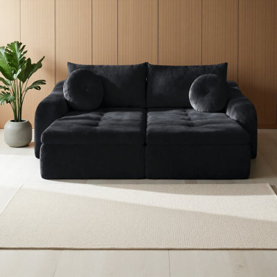 Méridienne simple de 76 pouces, velours côtelé doux pour la peau - gauche et droite pour le salon, la chambre à coucher et au-delà, pour le salon moderne, velours côtelé