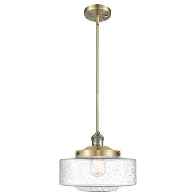 Mini-luminaire suspendu à tige lumineuse 12 po Franklin Restoration - Lainee - ampoule non incluse - finition bronze frotté