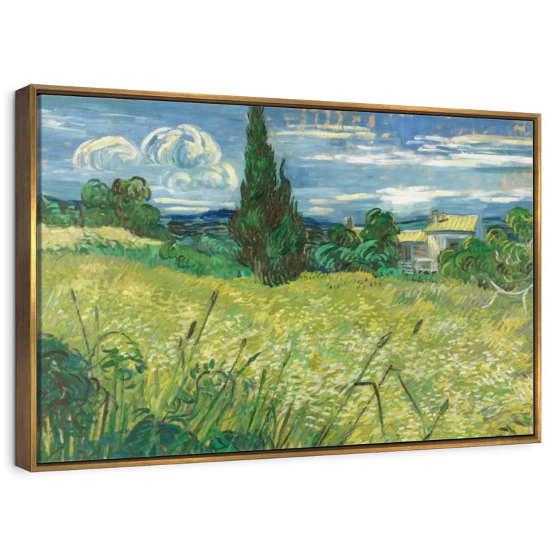 Champ vert 1889, Floating Frame Gold, 31 po x 21 po