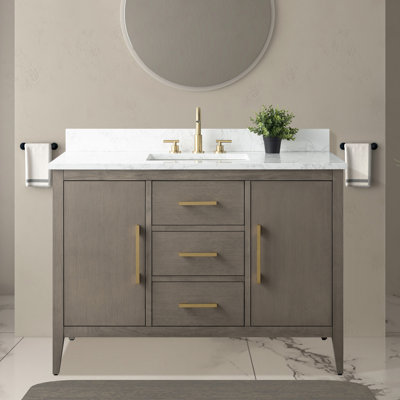 48'' Single Bathroom Vanity with Engineered Marble Top