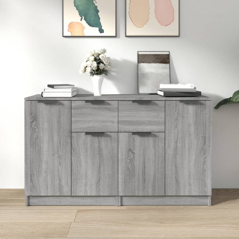 Jolissaint Solid Wood Sideboard Accent Chest, Grey Sonoma