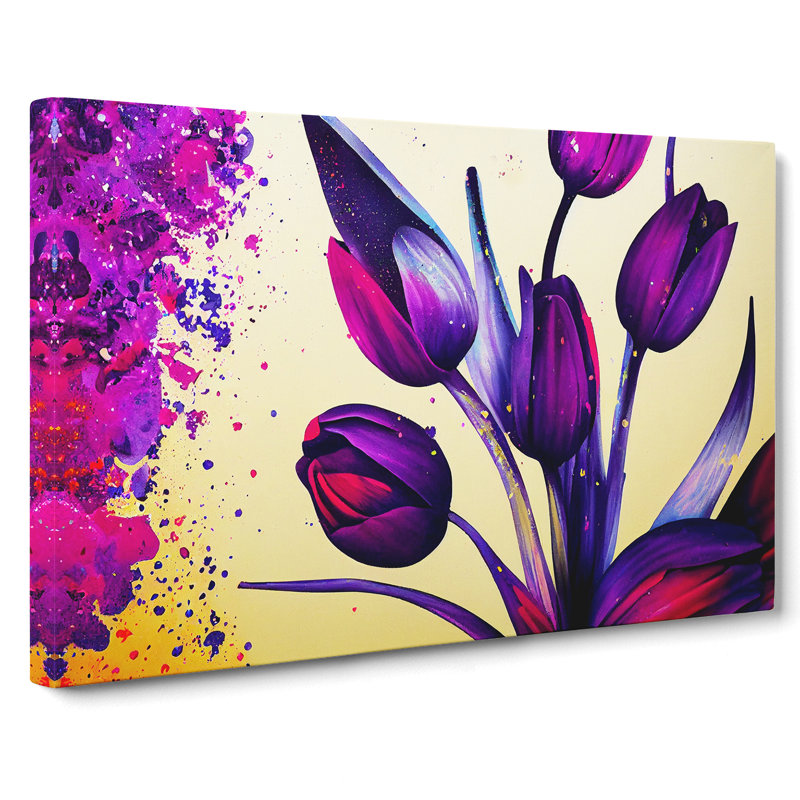 Tulip Flower Splash Vol.5 - Wrapped Canvas Print, 35cm H x 50cm W x 3cm D