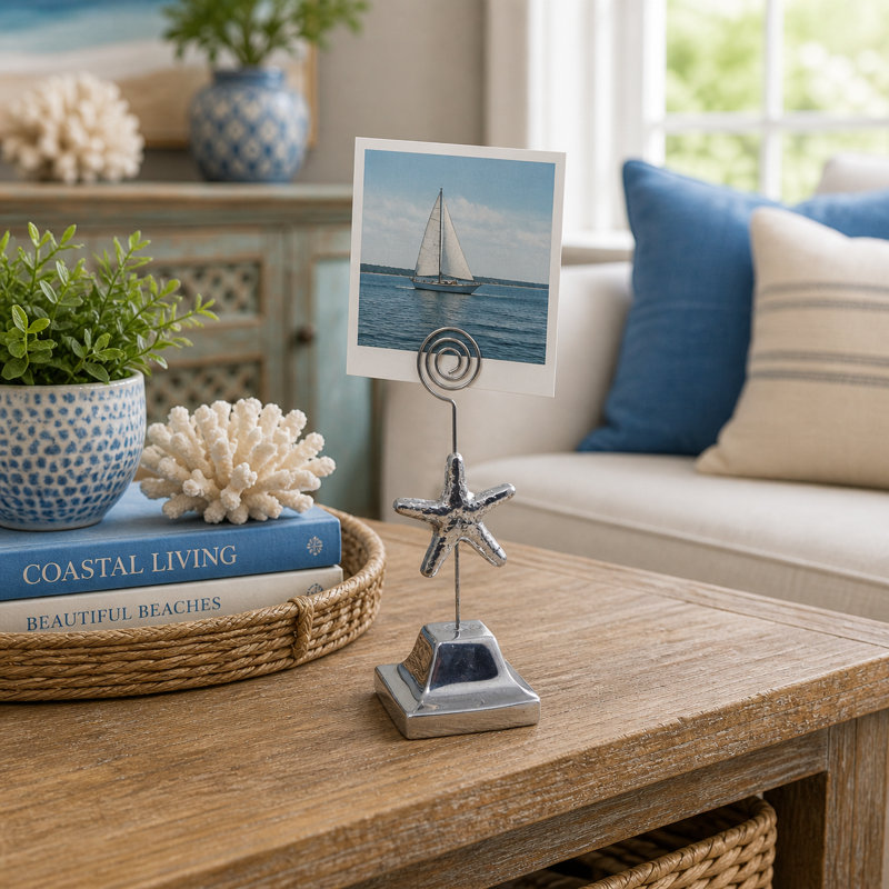 Pewter Starfish Menu/card Display