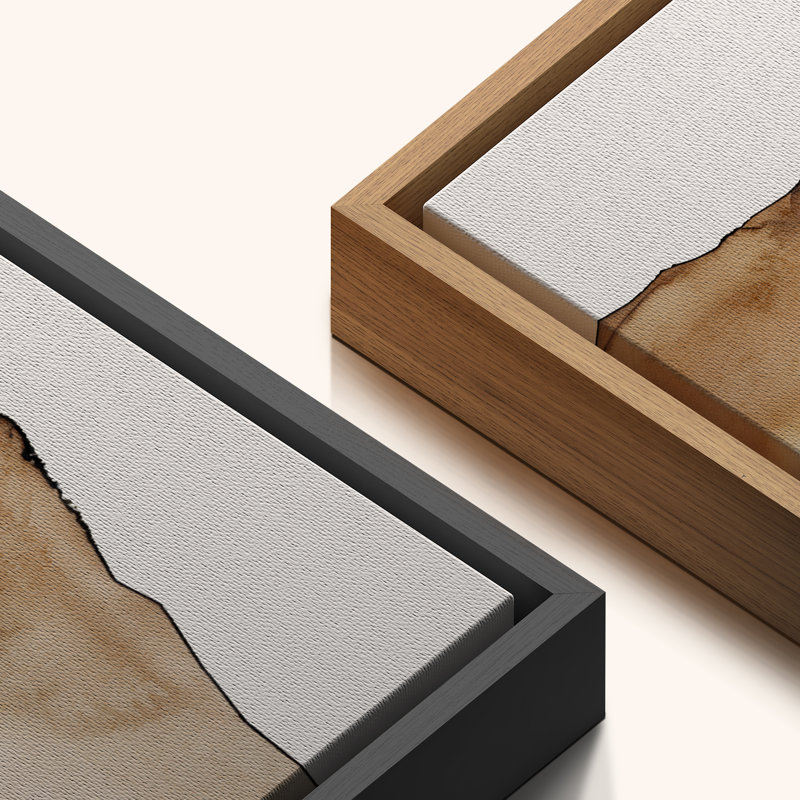 Abstrait paysage de montagne beige, impression d'art minimaliste, moderne, neutre, art mural, décoration de salon, Naturel