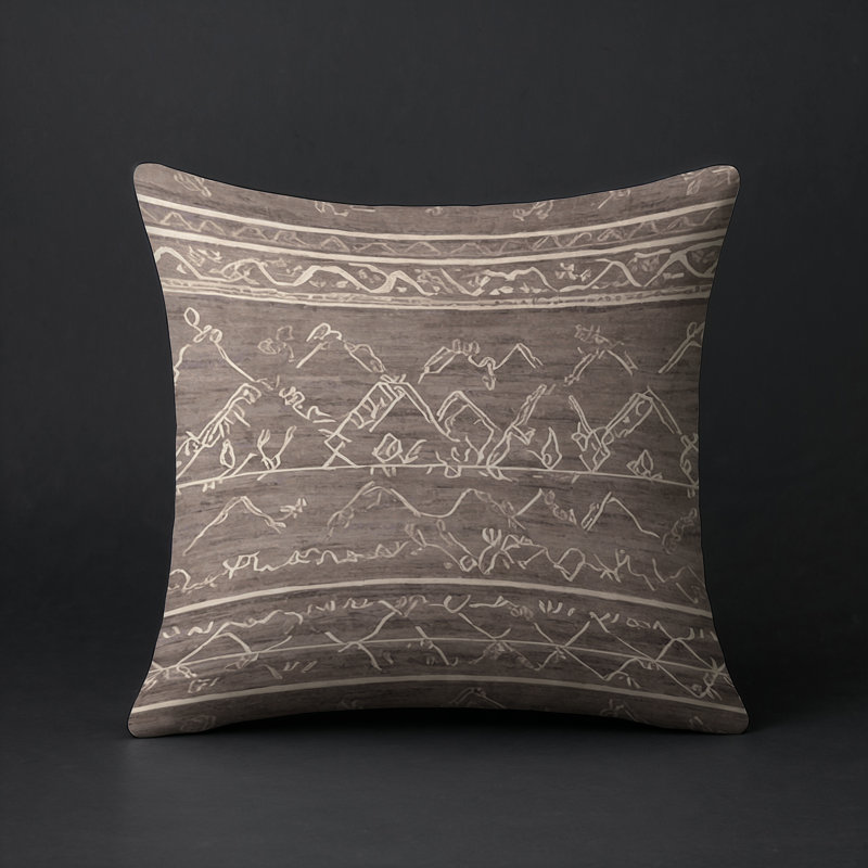 Coussin décoratif intérieur et extérieur Modern, Carré 16 po, Gris Sud-Ouest 2