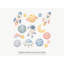 Space Wall Decals, Set of 15 Peel and Stick Nursery Wall Stickers, Satin Finish Removable Kids Room Wall Art, 20"W x 20"H (50 x 50 cm)-1017630424