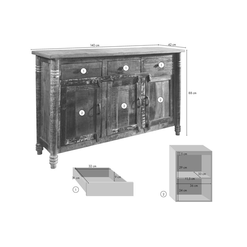 Fable 140cm Sideboard