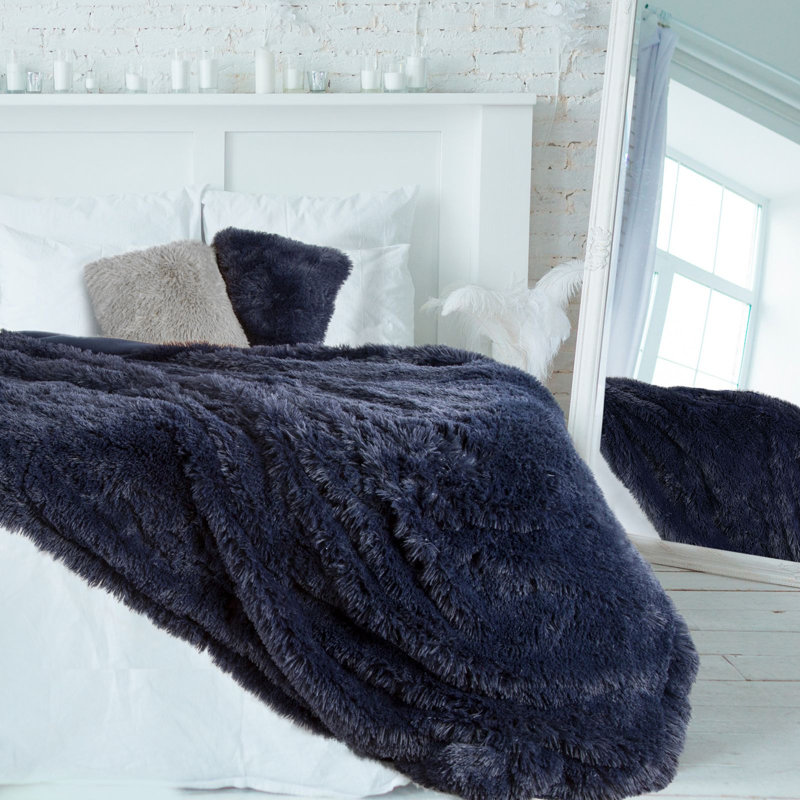 Garran Polyester Solid Colour Bedspread, Dark Grey, W170 x L210cm