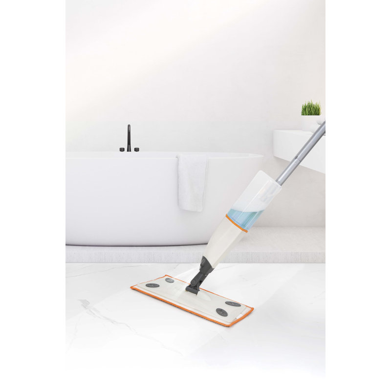 Superio Spray Mop Microfiber Wet Mop with Washable Microfiber Mopping Pad for Hardwood, Tile, Ceramic Floors -Refillable Bottle-Grey