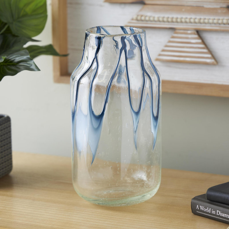 Fahey Handmade Glass Table Vase,  13.25"H x 6.45"W x 6.45"D