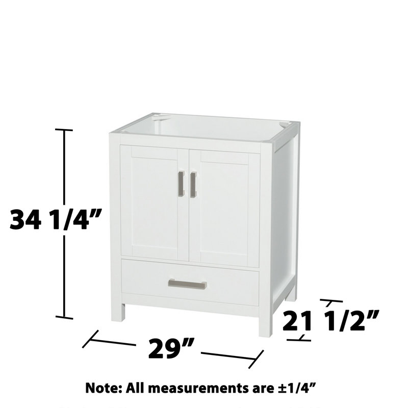 Base de meuble-lavabo autoportant simple 29 po Sheffield, Blanc