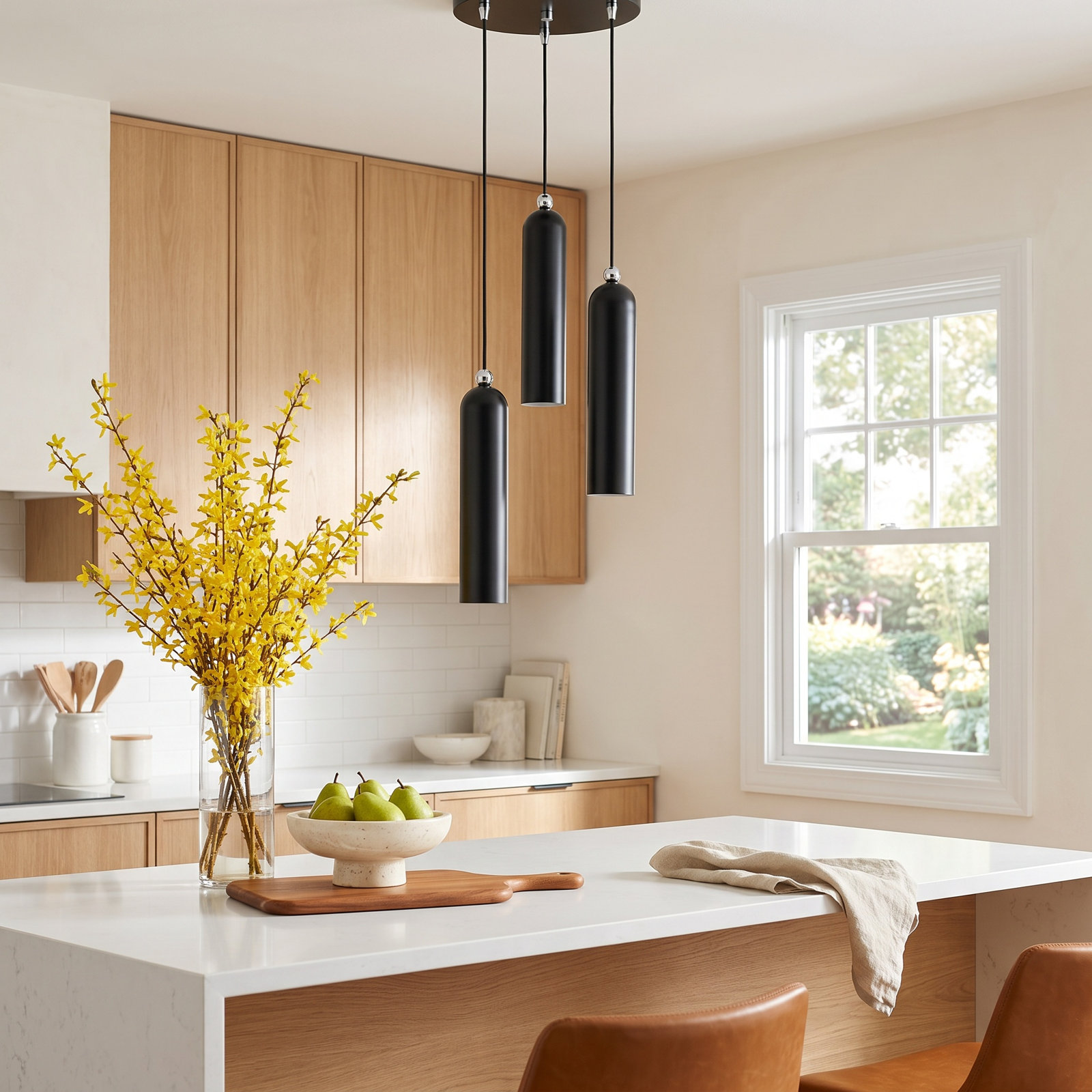 Halle Dimmable 3 - Light Pendant, Shiny Black