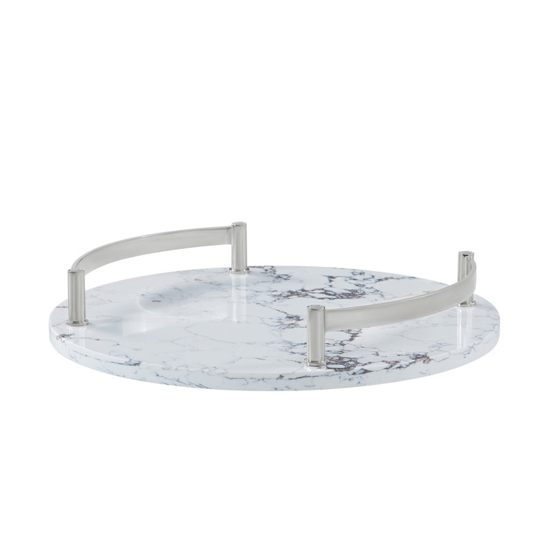 Horizon Quartz Decorative Tray, 19.75" W x 19.75" D x 3.25" H