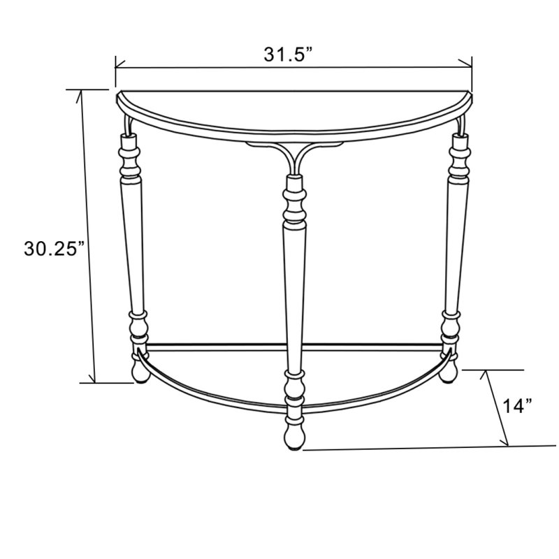 Dulcimer 31.1" Half-Moon Console Table