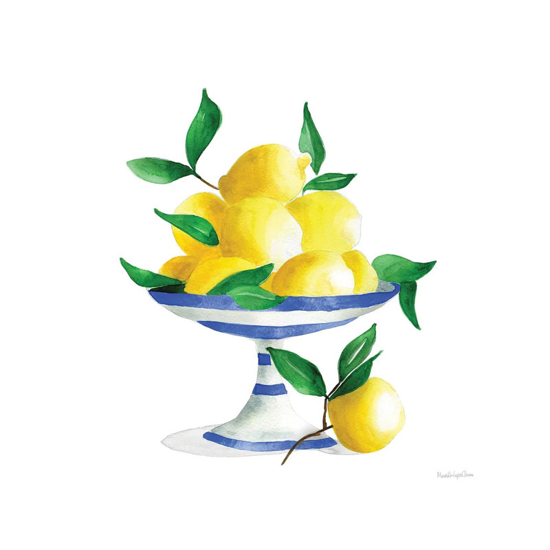 Spanish Lemons II By Mercedes Lopez Charro - Wrapped Canvas Painting by Mercedes Lopez Charro - Wrapped Canvas Painting