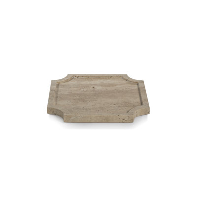 Rifah White Travertine Stone Tray