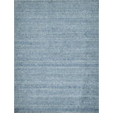 Kaza Wool Striped Area Rug in Blue