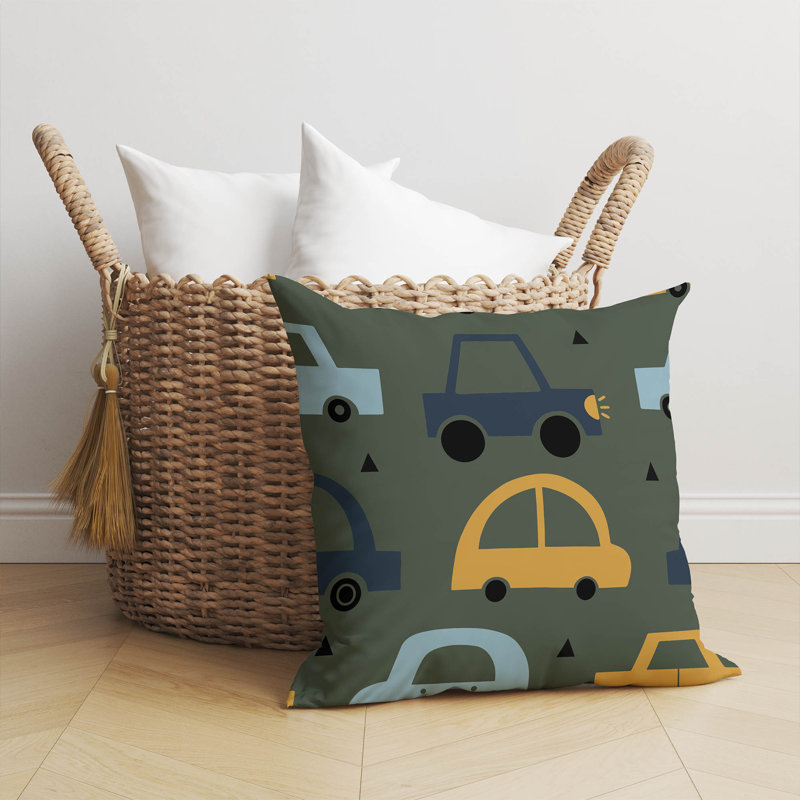 Coussin Driveway, Chimichurri / vert / jaune, H 18 po x l 18 po