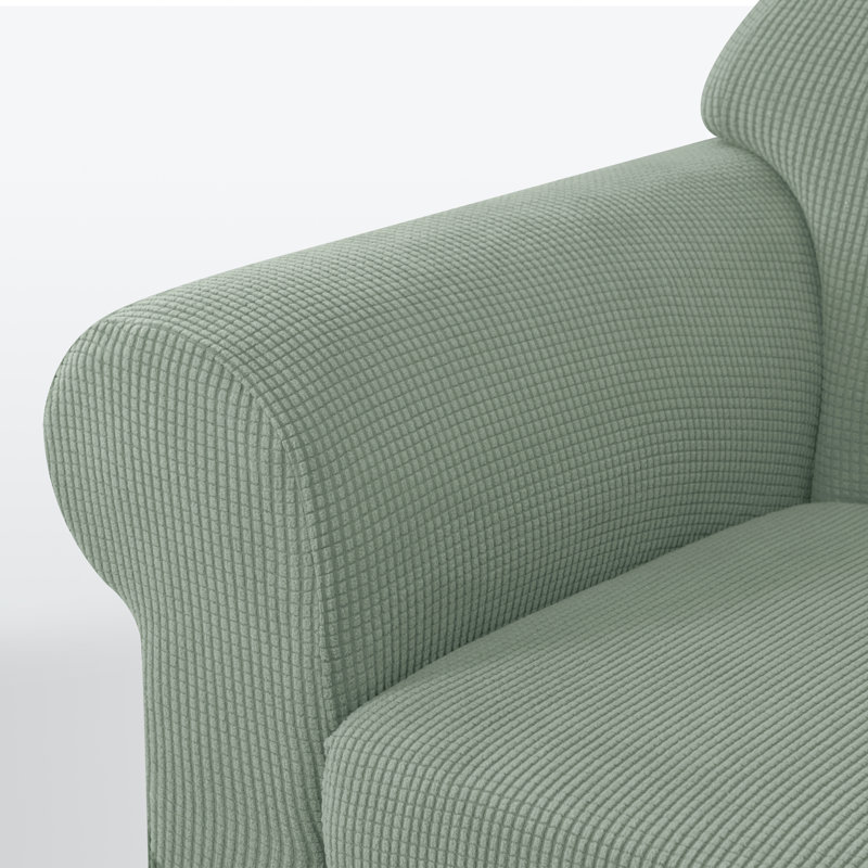 Housse de canapé en jacquard 2 pièces, housse extensible en polyester et spandex pour le salon, facile à installer et lavable