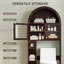 Armoire de rangement au-dessus de la toilette H 68 po, organisateur de salle de bain autoportant avec portes en verre, tablettes réglables, armoire arquée et porte-papier hygiénique
