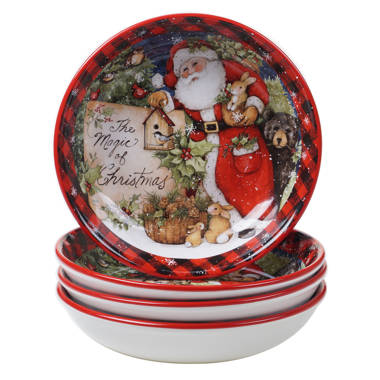 16pc Christmas Lodge Santa Dinnerware Set - Certified International : Target