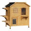Enclos pour chat 2 étages en bois pour chat sauvage avec porte de secours, toit ouvrable, plateformes de saut-1544848490