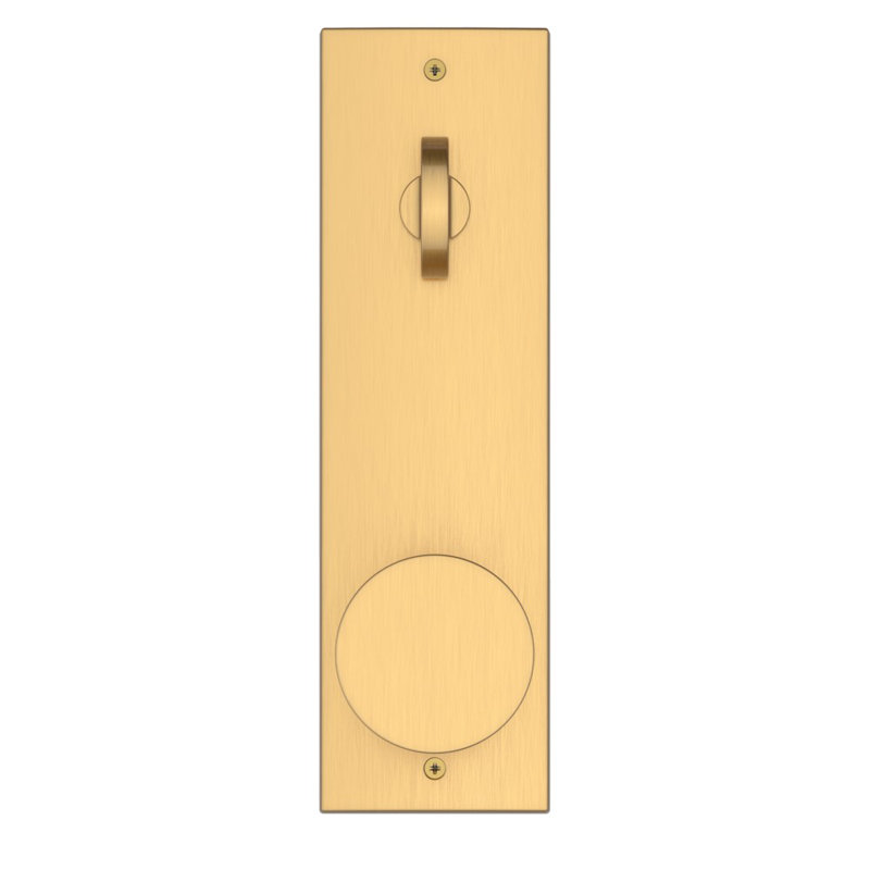 Santa Cruz Handleset, Contemporary Knob, Satin Brass, 2.69" W x 2.41" D