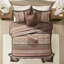 Grand couvre-lit rouge avec couvre-lit plissé et brodé, dos de couleur unie Medallion