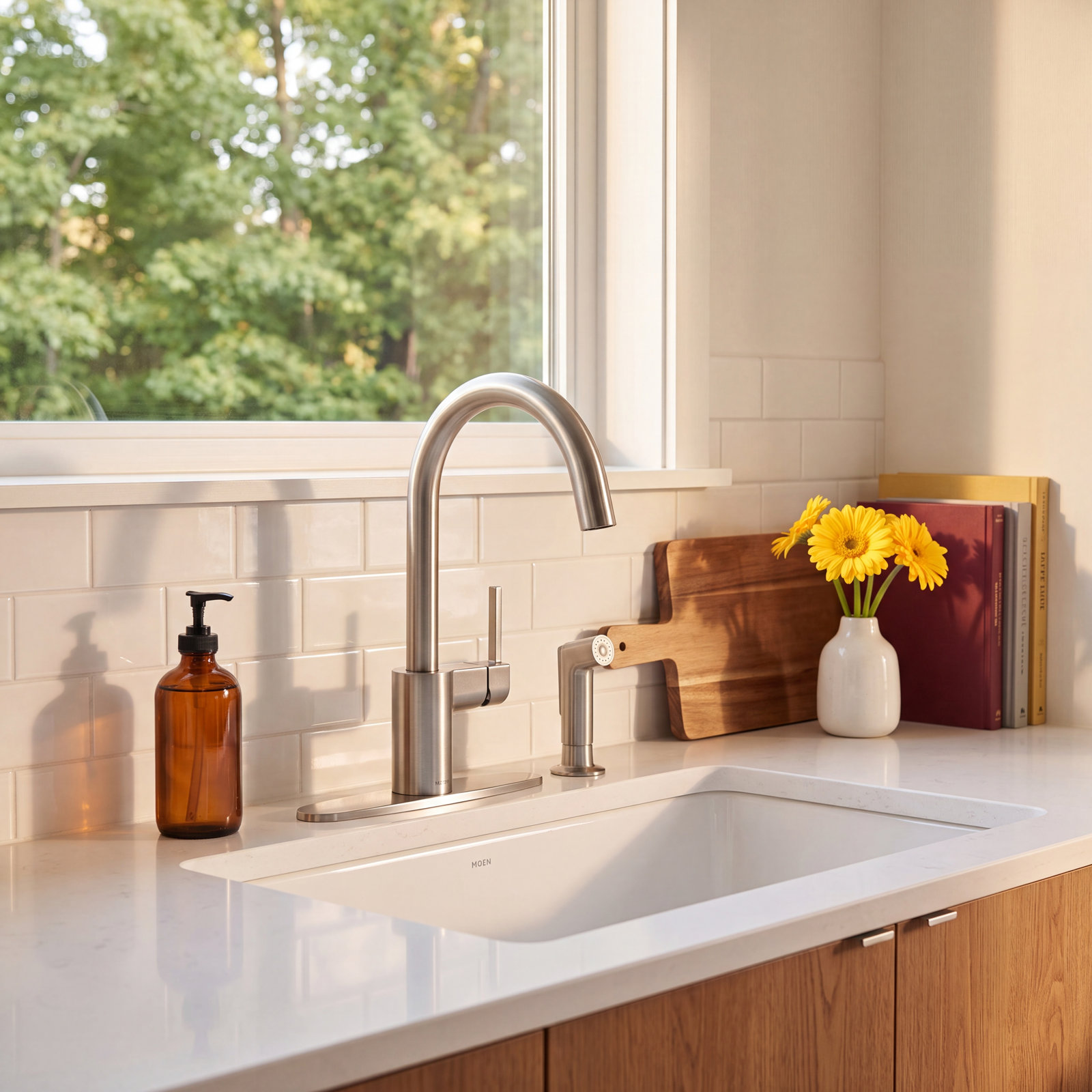 Align Kitchen Faucet with Sidespray, Spot Resist Stainless