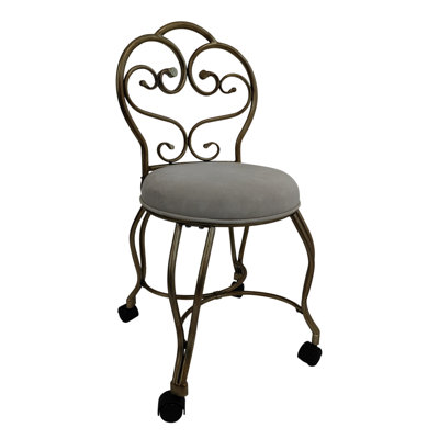 Victorian Vanity Stool with Back by Alcott Hill