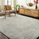 Balos Geometric Handmade Tufted Dust Sage/Dark Green Area Rug