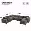 Canapé modulaire de 118 po avec repose-pieds de rangement mobile, canapé 7 places en forme de U, siège large et combinaison libre, canapé surdimensionné en chenille pour le salon et l’appartement, 2 couleurs-117248170
