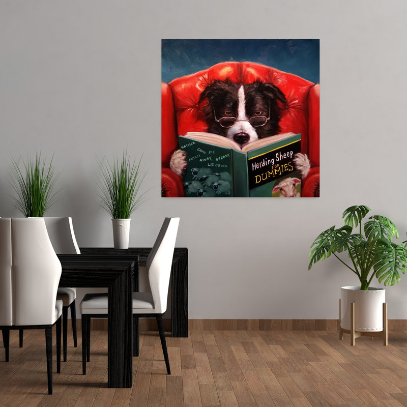 Herding Sheep Contemporary Dog, art urbain, H 36 po x l 36 po