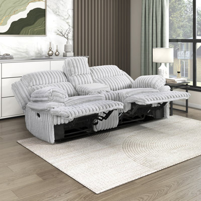 Causeuse inclinable manuelle moderne et contemporaine de 85 po Melita - Causeuse inclinable manuelle double Corduroy