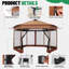 Tente pour abri de jardin 16x16FT avec moustiquaire-130827521