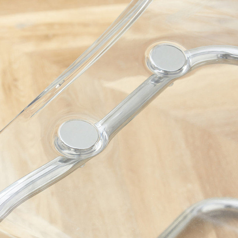 Clear+Silver Solid back side Chair(Set of 2)