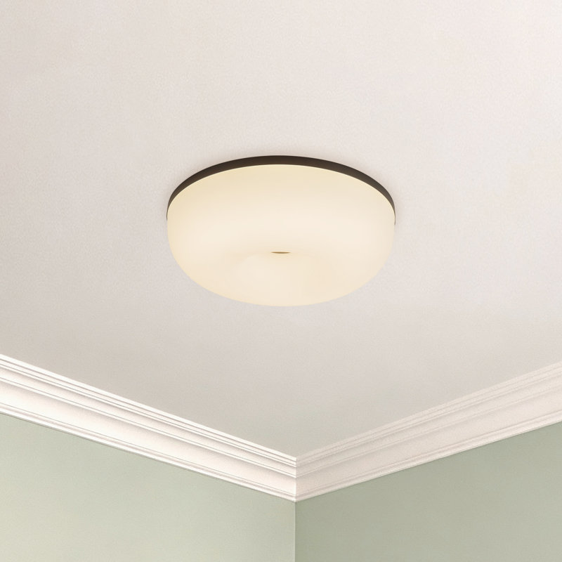 Jada 12-in Gold dimmable LED Flush Mount, Matte Black
