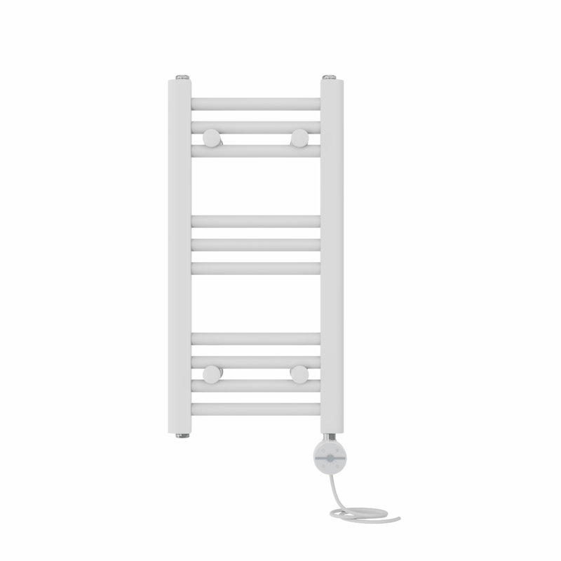 Didama Straight Towel Rail Heated Towel Rails, White, 60cm H x 30cm W x 3cm D