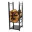 Bedworth 32" Indoor or Outdoor Steel Firewood Log Holder with Tool Hooks - Black - 200-lb Capacity-1254390095