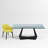 35.43 " Extendable Rectangular Glass Top with Steel Base Dining Table