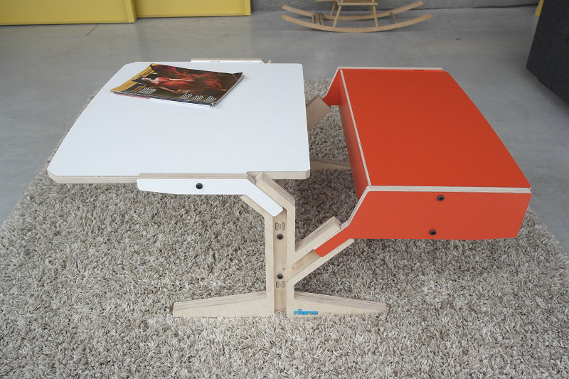 Christi Trestle Coffee Table, Foxy Orange