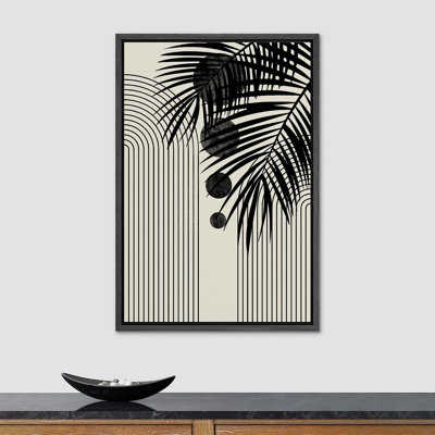 " Duotone Tropical Mid-Century Leaf Collage "