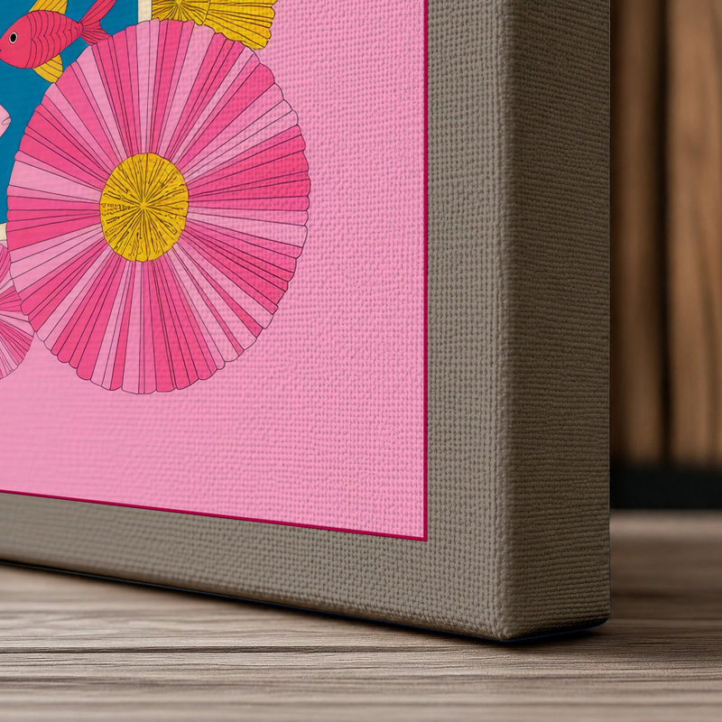 Cheerful Garden Friend Modern - Print, 24x16 - 61.0 x 40.6 cm, Taupe Border