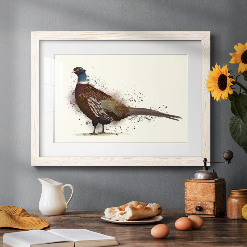 Pheasant Splash 1, Blanc, H 18 po x l 26 po