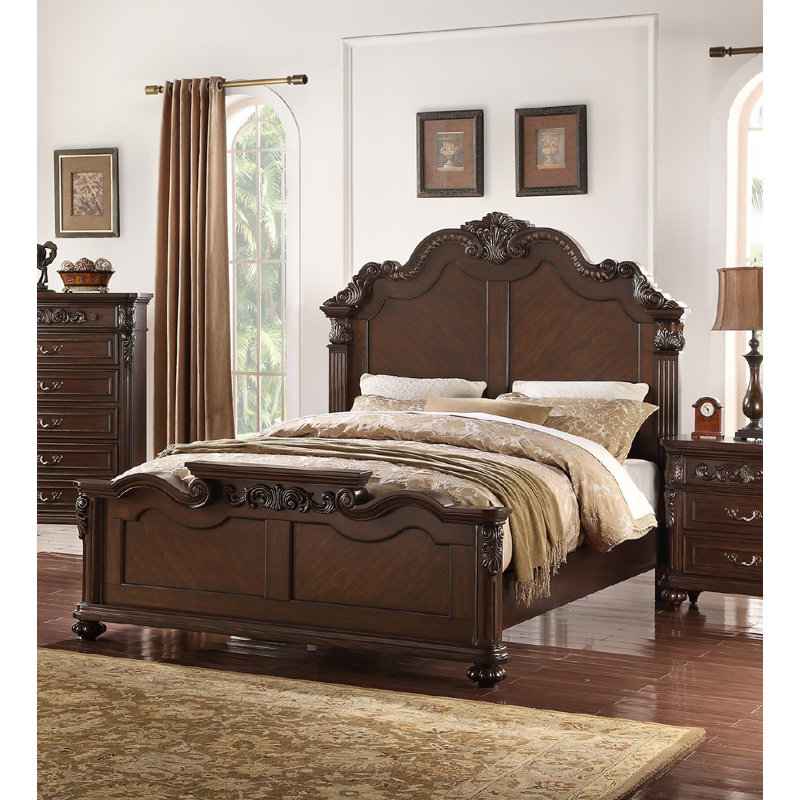 Liao Bed, King, Dark Brown