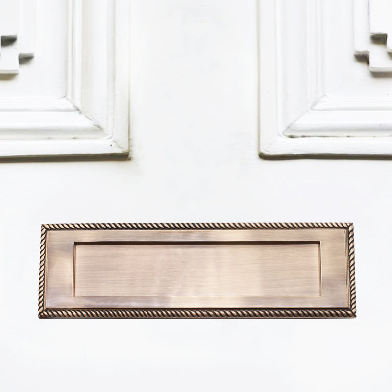 Georgian Letter Plate 250mm Satin Brass, Antique Brass